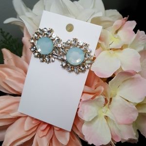 Light Blue Statement Earrings